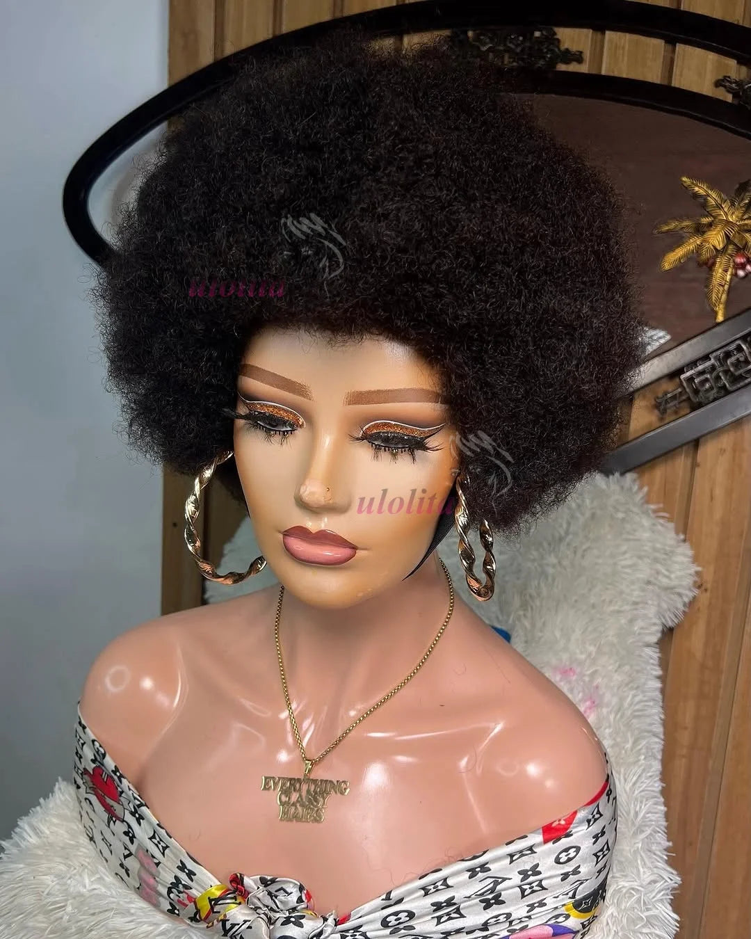 Peruvian Hair Pixie Short Afro Kinky Curly Bob Cut Bouncy Cheap Full Machine Made Human Hair Wigs For Black Women Glueless Remy