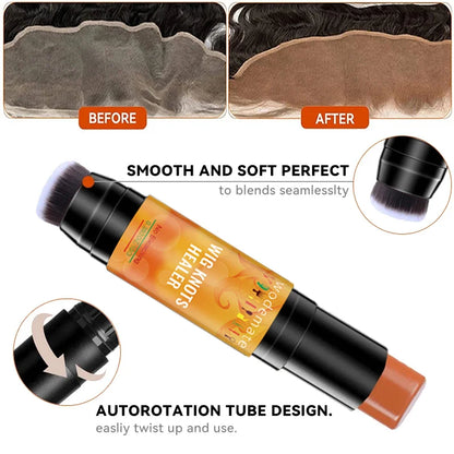 Lace Tint Stick Waterproof Wig Knots Healer With Brush Portable Lace Dyeing Stick Wig Grids Concealer For Frontal Hairline