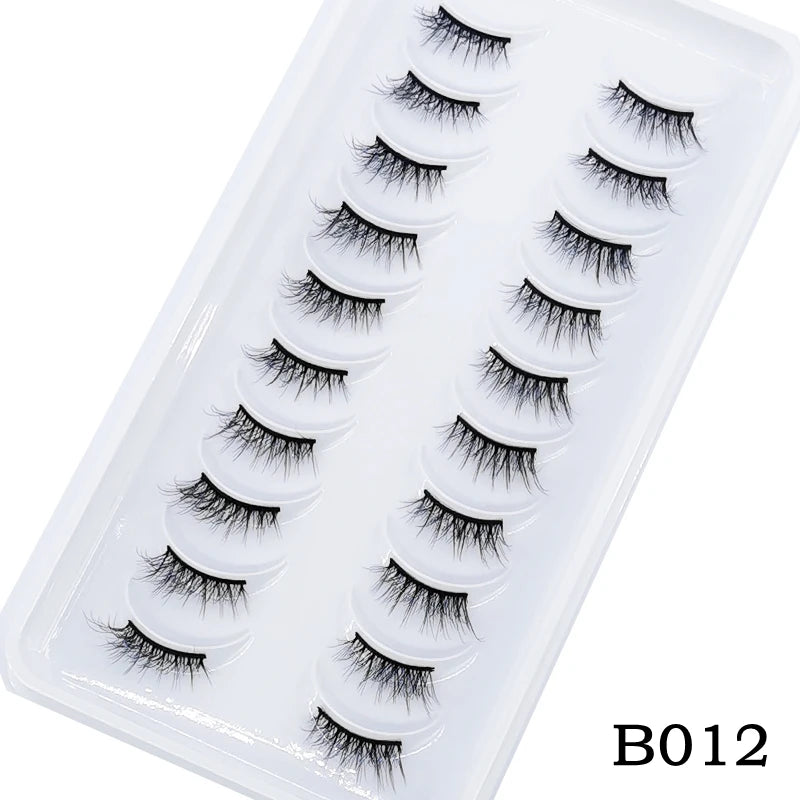 New 10 Pairs Crisscross Half Eye Lashes Natural False eyelashes Handmade 3D Mink Lashes Makeup Tools Reusable Eyelash Extension