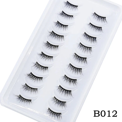 New 10 Pairs Crisscross Half Eye Lashes Natural False eyelashes Handmade 3D Mink Lashes Makeup Tools Reusable Eyelash Extension