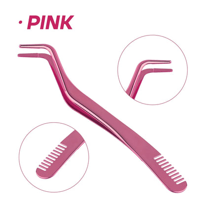 FADVAN Eyelash Comb Tweezers DIY Cluster Eyelash Extensions Tweezer 1 Stainless Steel Anti-Static Non-Magnetic Eyemakeup Toolsls