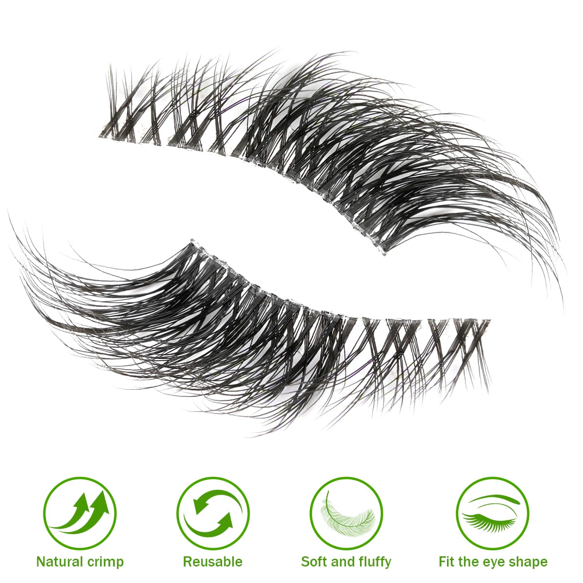 3D Mink Lashes 3/10 Pairs Cat Eye Half Lashes Natural Long False Eyelashes Strip Makeup Soft Fake Eyelash Extension Make Up Tool