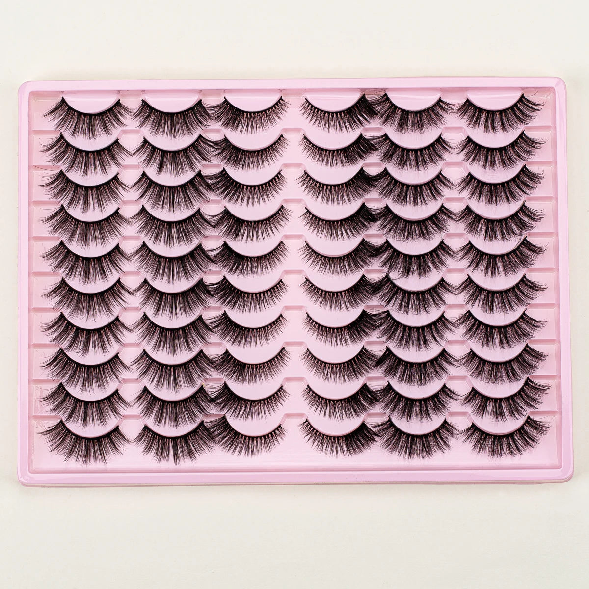 ISEEN 30pairs False Eyelashes 3D False Mink Lashes Cat and Soft Lashes Non-irritant Reusable Suitable for Beginners