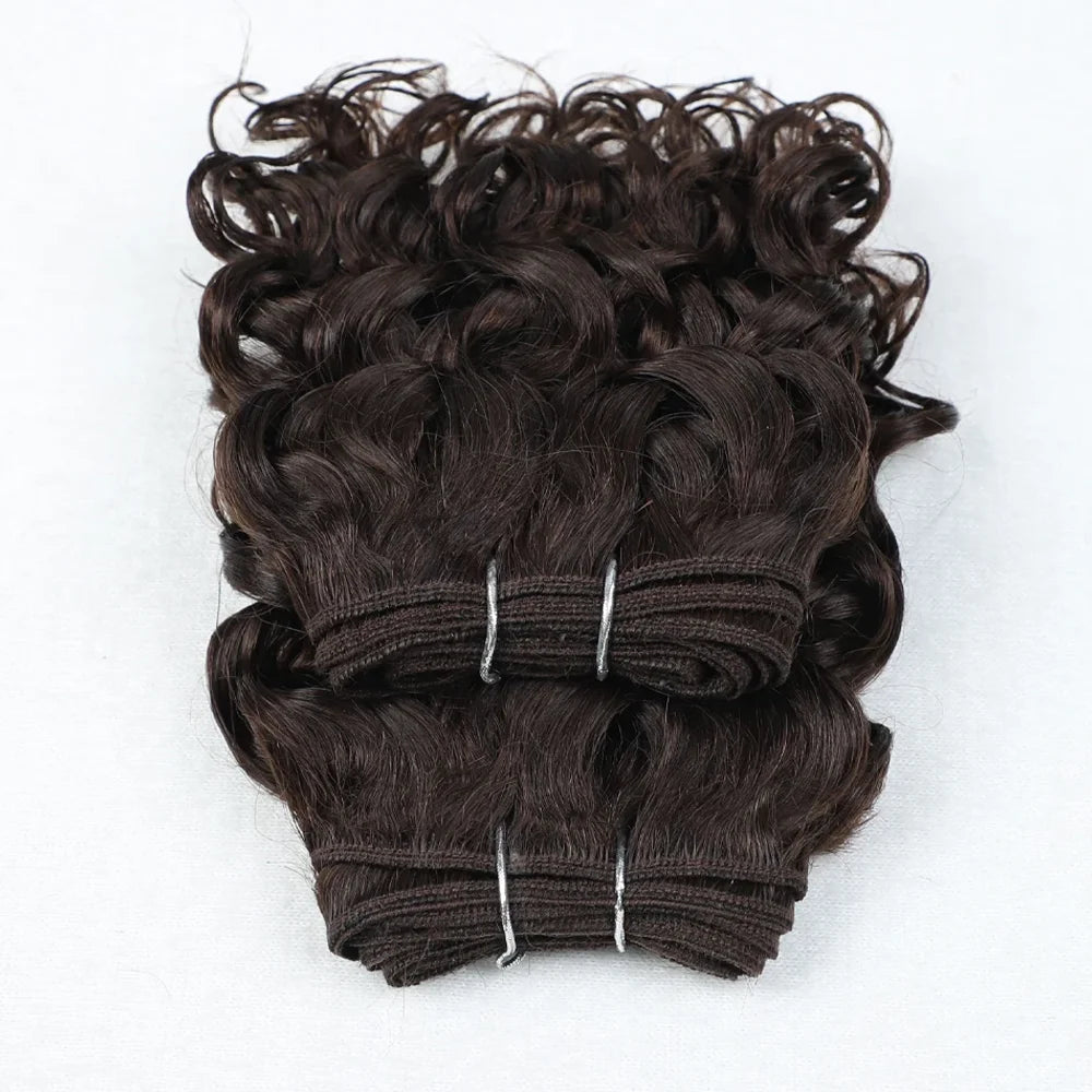 2pcs Short Curly Hair Bundles Brazilian Hair Weave Bundles 100% Human Hair Bundles Hair Extension Human Hair Bundles Short Curly