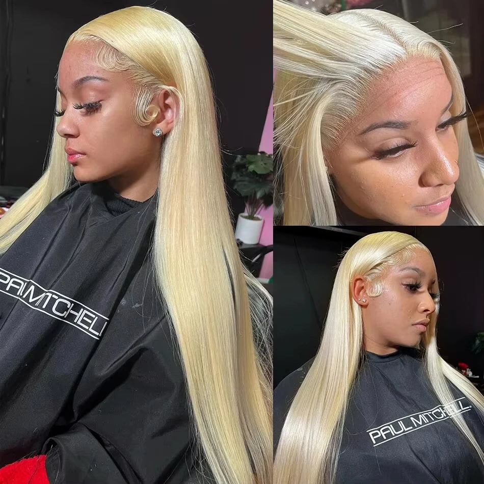 Bone Straight Lace Front Wig 613 Honey Blonde Color Lace Front Human Hair Wigs for Women 13x4 13x6 HD Transparent Brazilian Hair