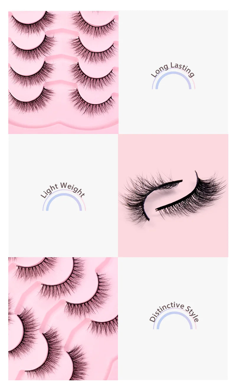 Lashes 20 Pairs 3D Faux Mink Eyelash Natural Look False Eyelashes Dramatic Volume Thick Lashes Extension Makeup For Women