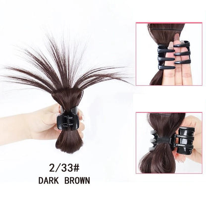 Synthetic  Women Half-tie Hair Claw Feather Shuttlecock Head Lazy Head Clip Wig Catch Clip High Ponytail Hair Accessories