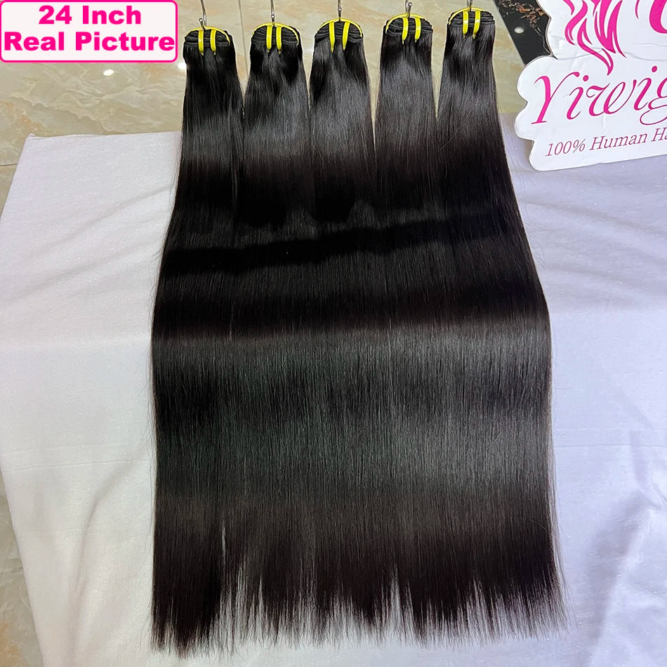 12A Vietnamese Raw Hair Bundles Straight Bundles 100% Human Hair #1B Natural Black Straight Unprocessed Hair Extensions Tissage