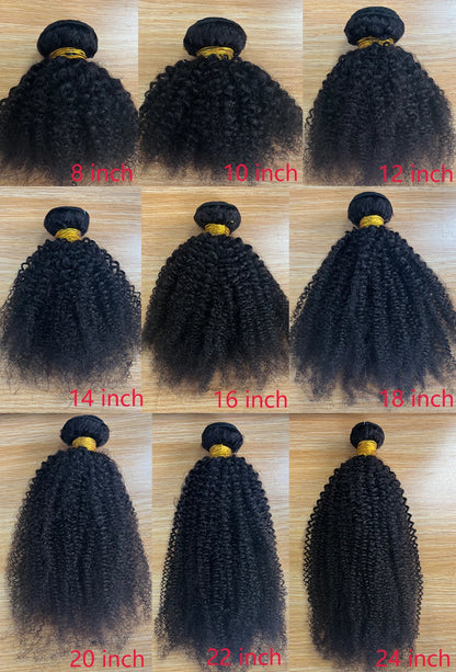 Afro Kinky Curly Bundles Human Hair Afro Kinky  Human Hair Unprocessed Virgin Hair Bundles for Women Natural Black