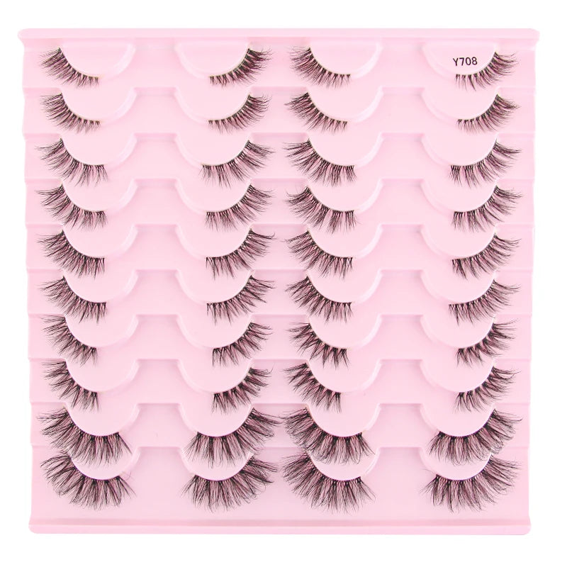 Cat Eye Lash 3/5/10 Pairs Half Lashes Natural Long False Eyelashes Wispy 3D Mink Lashes Volume Faux Cilios Extension Makeup Tool