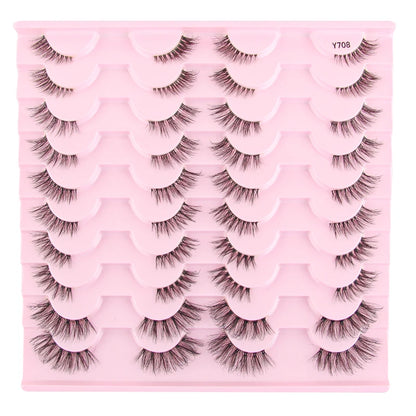 Cat Eye Lash 3/5/10 Pairs Half Lashes Natural Long False Eyelashes Wispy 3D Mink Lashes Volume Faux Cilios Extension Makeup Tool