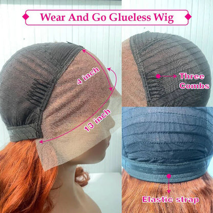 100% Malaysia Hair Bouncy Curly Wigs 250 Density Ombre Double Drawn Hair Glueless Wigs 100% Human Hair 13x4 HD Lace Frontal Wigs