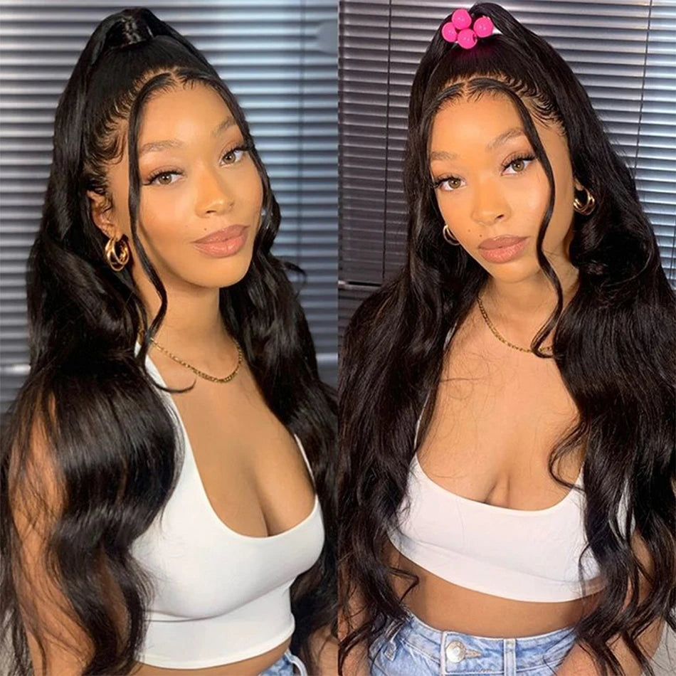 Body Wave Bundle With Frontal 13x4 HD Lace Peruvian 100% Human Hair Extension 3 Bundles With Closure Frontal Natural Color Hair