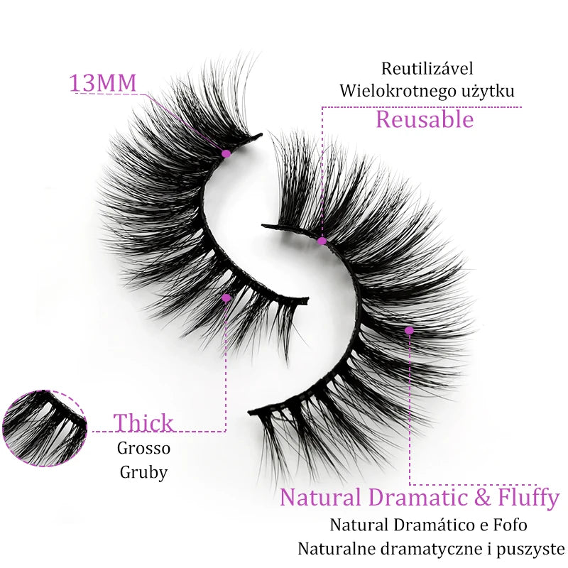 5 Pairs 3d mink eyelashes eyelash extension natural false eyelashes volume dramatic 3d lashes maquillaje mink cilios makeup tool