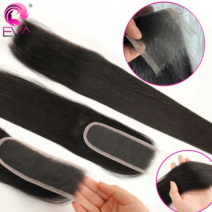 100% Real HD Lace Closure 2x6 Deep Parting HD Lace Human Hair Closures Straight Hair Pre Plucked Body Wave HD Lace Closure Only