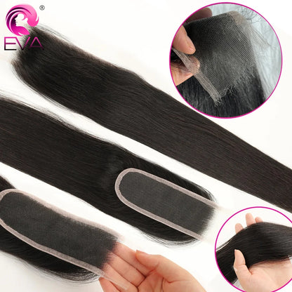 100% Real HD Lace Closure 2x6 Deep Parting HD Lace Human Hair Closures Straight Hair Pre Plucked Body Wave HD Lace Closure Only