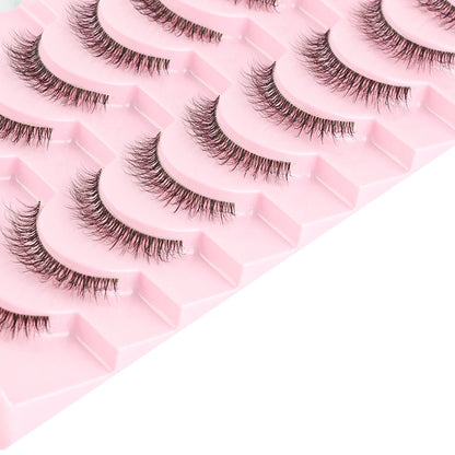 Natural Short False Mink Lashes 3/5/10 Pairs Extensions Eye Hair False Eyelashes 3D Faux Cils Soft Fluffy Eye Lashes for Beauty