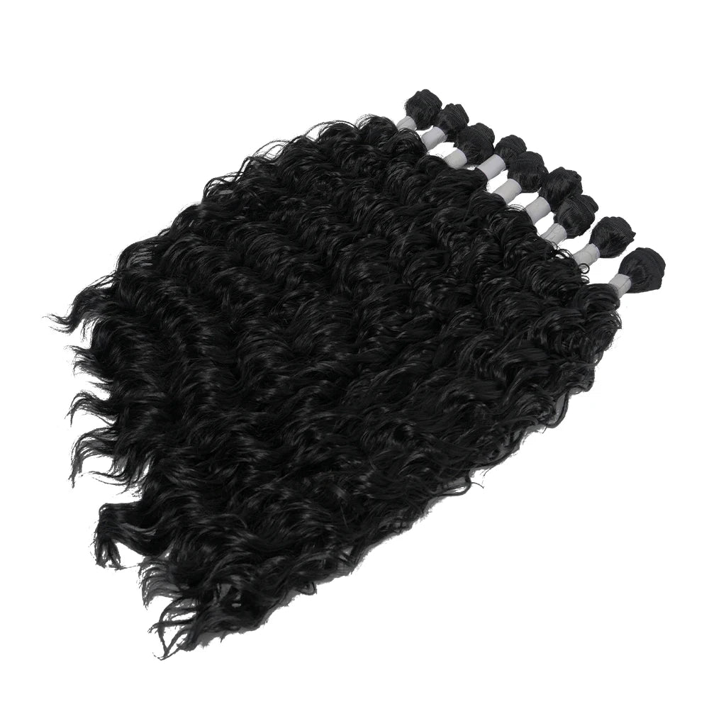 Long Synthetic Hair Bundles 18 20 22inch Loose Curly Hair Exetension Curly Hair Bundles 9PCS For Women
