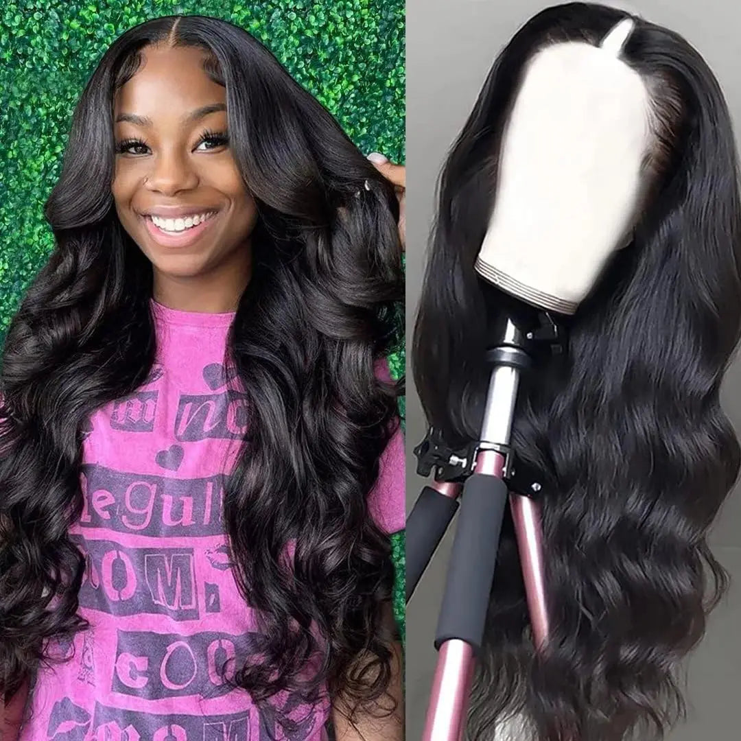 V Part Body Wave Wig 180% Density 100% Brazilian Hair Virgin Hair 18-32 Inch Full Machine Made Human Hair Wigs100% Human Hair Qu