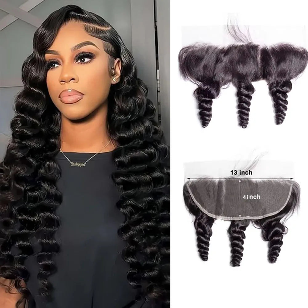Loose Wave 13X4 Lace Frontal  Pre-Plucked 8-22 Inch 100% Human Hair Wig Body Wave 4x4 Lace Closure 150% Density For Black Women