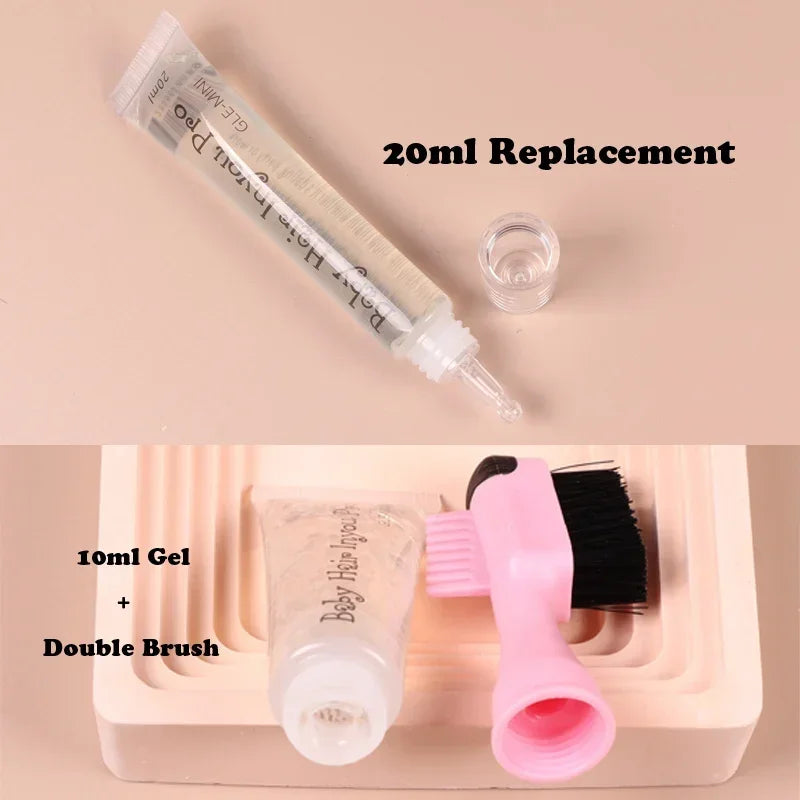 *Hair Styling Edge Control Gel With Brush For Baby Hair Portable Hair Fixative Gel Hair Cream For Natural Hair Africa 10Ml