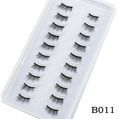 New 10 Pairs Crisscross Half Eye Lashes Natural False eyelashes Handmade 3D Mink Lashes Makeup Tools Reusable Eyelash Extension