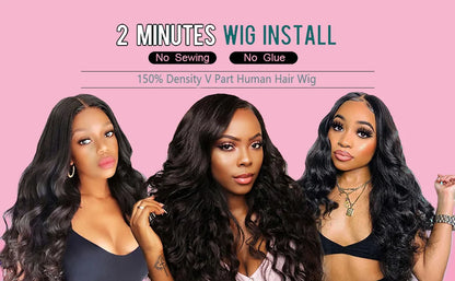 V Part Body Wave Wigs Human Hair Wigs For Women Human Hair Glueless V Shape Wigs No Leave Out V Part Body Wave Human Hair Wig