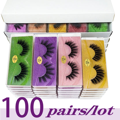 Lashes Bulk Wholesale 10/20/30/50/100 Pairs 3d Mink Lashes Natural False Eyelashes Thick Fake Eyelashes Makeup Fluffy False Lash