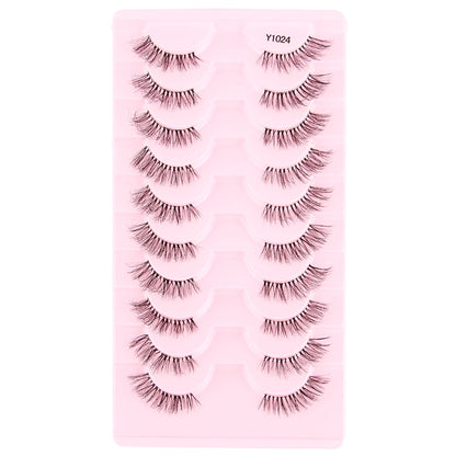 Cat Eye Lash 3/5/10 Pairs Half Lashes Natural Long False Eyelashes Wispy 3D Mink Lashes Volume Faux Cilios Extension Makeup Tool