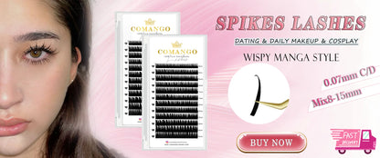CoMango New Spire Lashes Tower Fans Premade Spikes Eyelash Extensions Single/Mix 8-15mm for Anime Eyelashes Makeup Free Shipping