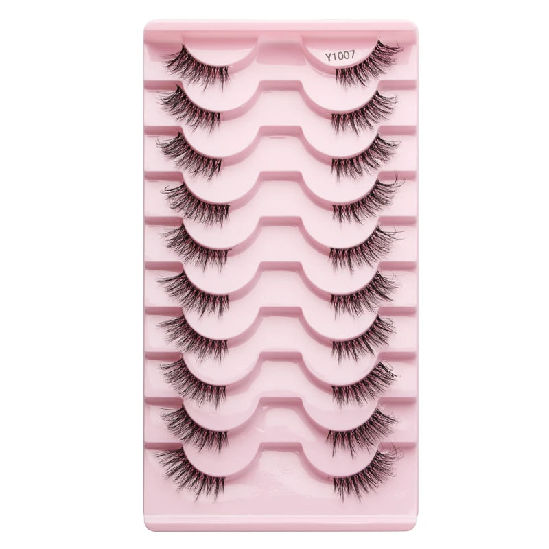 Cat Eye Lash 3/5/10 Pairs Half Lashes Natural Long False Eyelashes Wispy 3D Mink Lashes Volume Faux Cilios Extension Makeup Tool