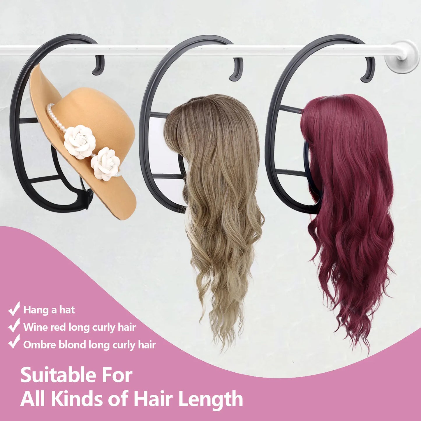 Wig Hanger Portable Hanging Wig Stand for Wigs and Hats Collapsible Wig Dryer Durable Wig Hanging stand Collapsible Wig