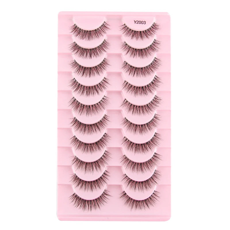 Natural Short False Mink Lashes 3/5/10 Pairs Extensions Eye Hair False Eyelashes 3D Faux Cils Soft Fluffy Eye Lashes for Beauty