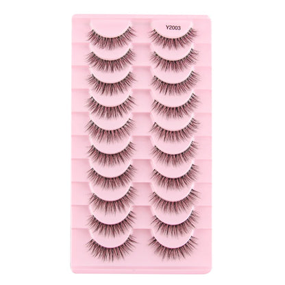 Natural Short False Mink Lashes 3/5/10 Pairs Extensions Eye Hair False Eyelashes 3D Faux Cils Soft Fluffy Eye Lashes for Beauty