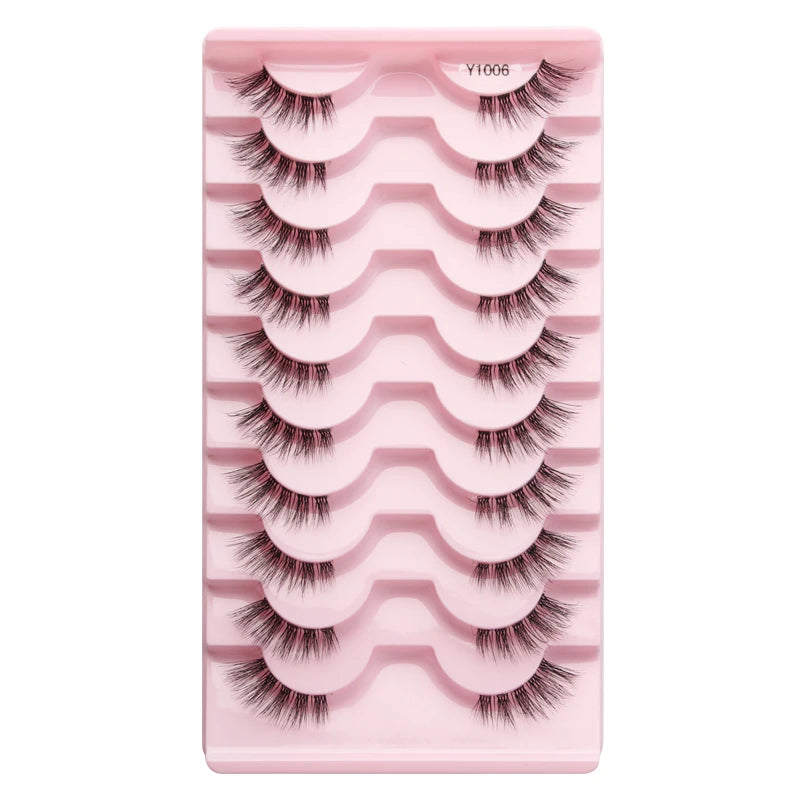 Cat Eye Lash 3/5/10 Pairs Half Lashes Natural Long False Eyelashes Wispy 3D Mink Lashes Volume Faux Cilios Extension Makeup Tool