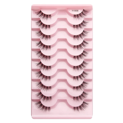 Cat Eye Lash 3/5/10 Pairs Half Lashes Natural Long False Eyelashes Wispy 3D Mink Lashes Volume Faux Cilios Extension Makeup Tool
