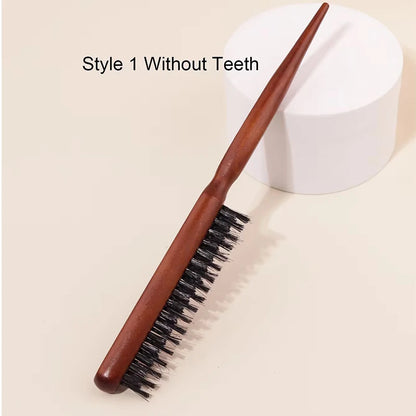 Hair Brushes With Bristles2pcs, Hair BrushBristles With Wooden Handle, ProfessionalHair Brushes For Home And Salon