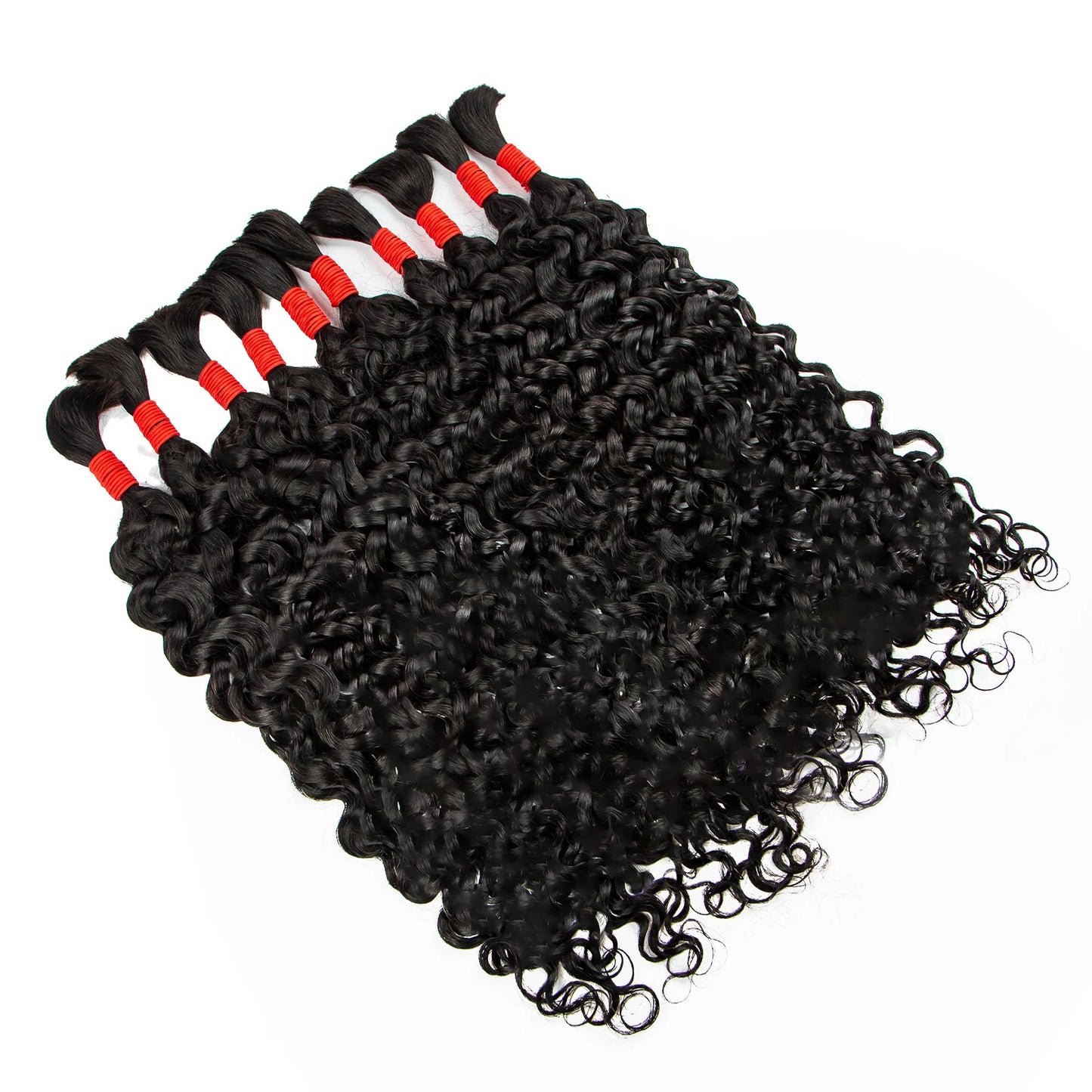 Deep Wave Bulk Human Hair for Boho Braids No Weft 100% Virgin Human Hair Bulk for Braiding Curly Extension Bundles for Women