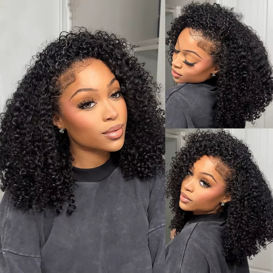 Loose Deep Wave Bob Wigs Human Hair 4x4 13x4 Lace Frontal Wig 220 Density Wig Kinky Curly Short Bob Wig Brazilian Hair For Women