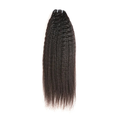 Light Yaki Straight Human Remy Hair Bundles Brazilian Raw Virgin Human Hair Weave for Women Bleached Double Drawn Natural Color