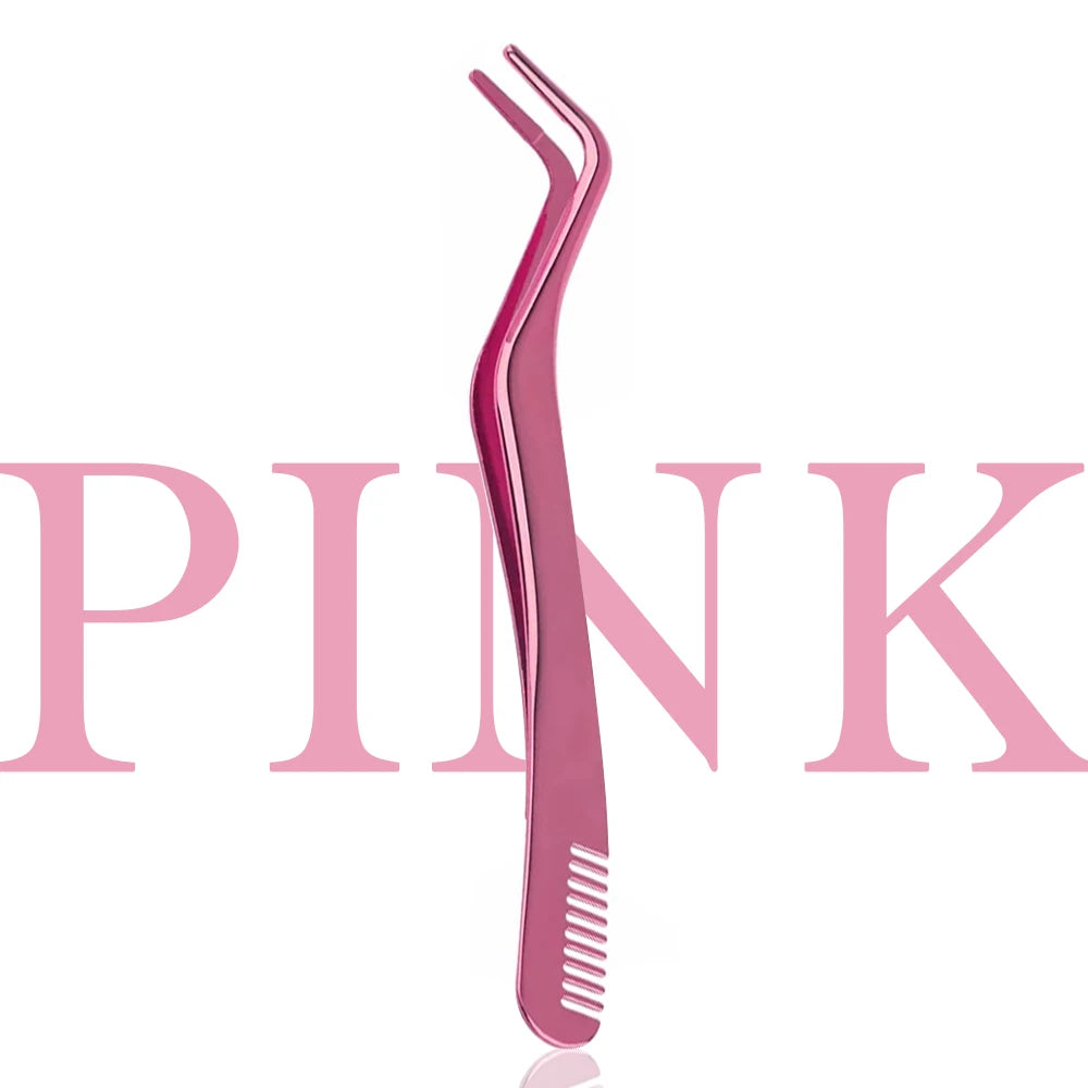 YUANZHIJIE Lash Cluster Tweezers DIY Cluster Lashes Tweezers False Eyelash Extensions Applicator Makeup Tools For Self-grafting