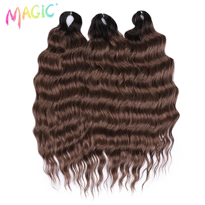 Magic Hair Synthetic Loose Deep Wave Braiding Hair Extensions 24 Inch Water Wave Braid Hair Ombre Blonde Twist Crochet Curly Hai