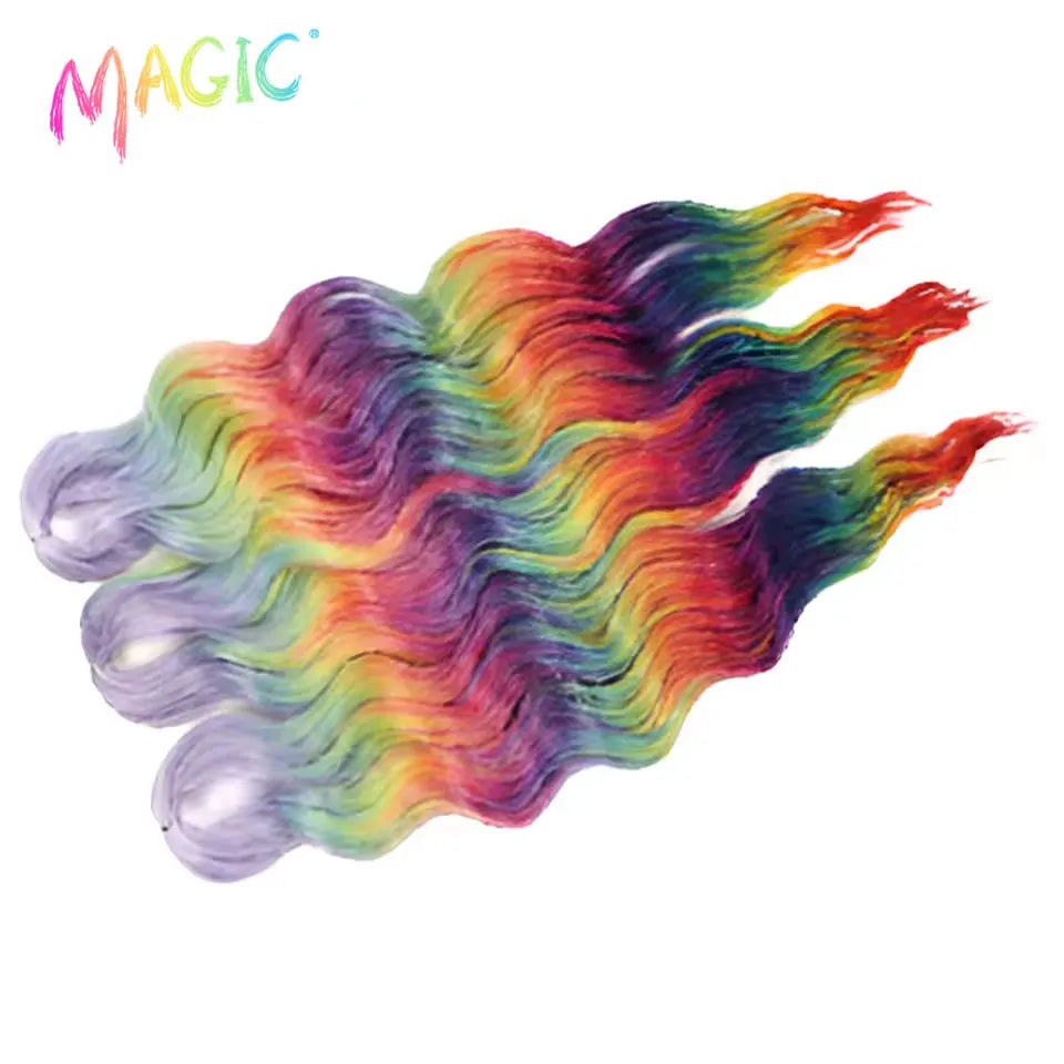 Magic Hair Synthetic Loose Deep Wave Braiding Hair Extensions 24 Inch Water Wave Braid Hair Ombre Blonde Twist Crochet Curly Hai