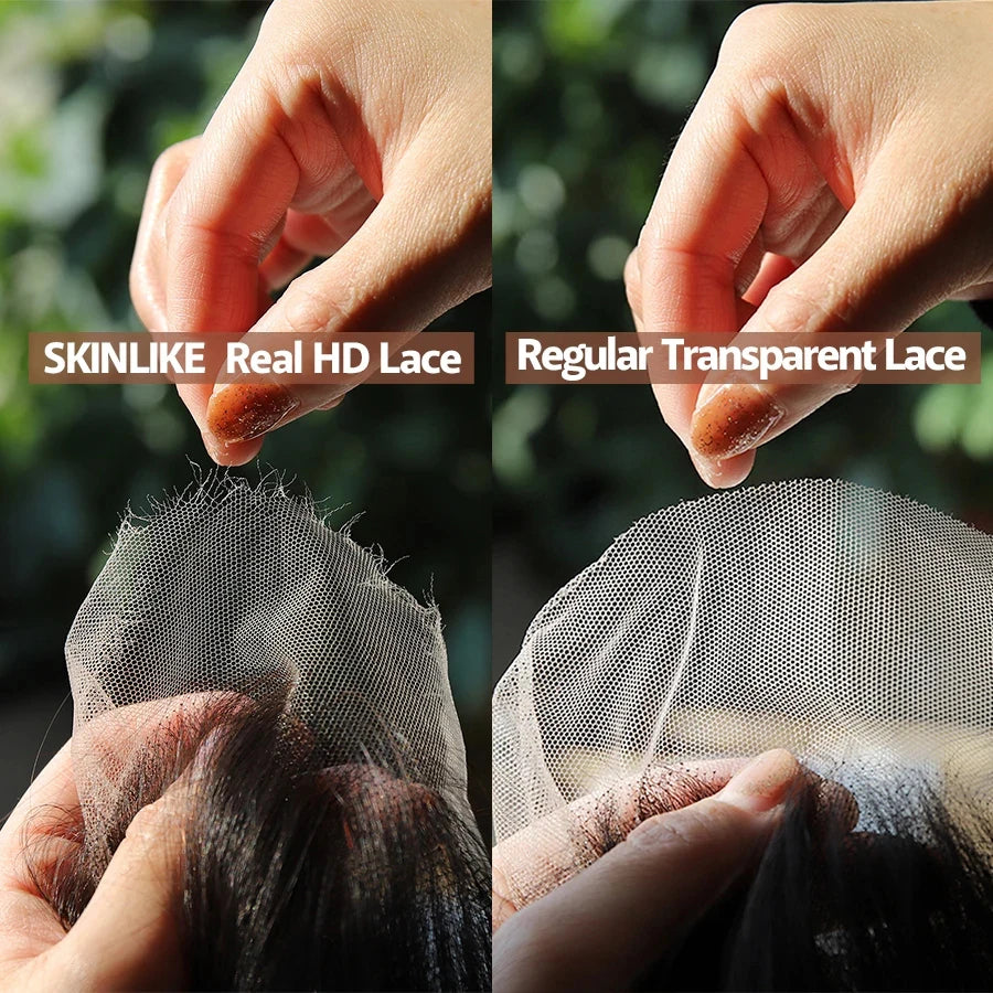 Invisible 5x5 HD Lace Closure Melt Skin Pre Plucked HD Transparent Lace Straight 6x6 7x7 HD Lace Closures Only 100% Human Hair