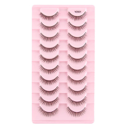 Natural Short False Mink Lashes 3/5/10 Pairs Extensions Eye Hair False Eyelashes 3D Faux Cils Soft Fluffy Eye Lashes for Beauty