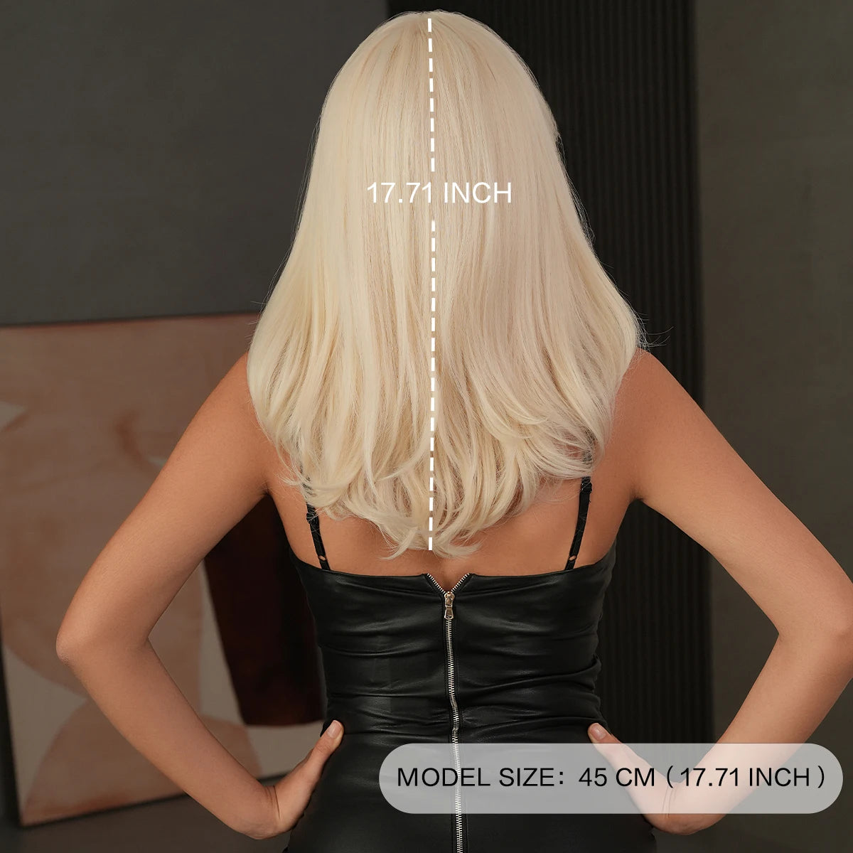 Long Straight Blonde Wig for Women Daily Use High Density Synthetic Layered Hair Wigs with Side Part Bangs Beginner Friendly