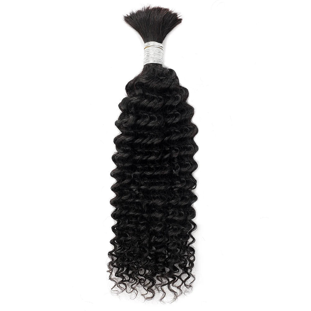 Deep Wave Bundles Human Braiding Hair Boho Braids Natural Black Bulk Human Hair For Braiding No Weft Curly Human Hair Extensions