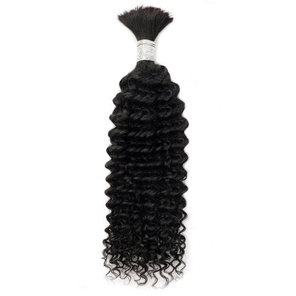 Deep Wave Bundles Human Braiding Hair Boho Braids Natural Black Bulk Human Hair For Braiding No Weft Curly Human Hair Extensions