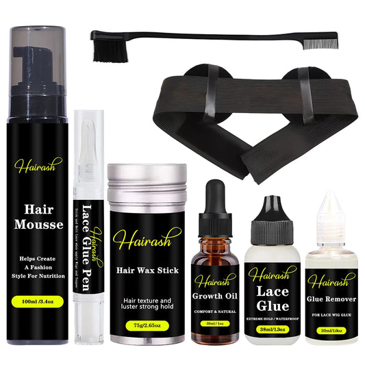 Wig Glue For Lace Front Waterproof Hair Mousse Glue Pen Wax Stick Hair Growth Oil Glue Remover Melt Band With Ear Cover