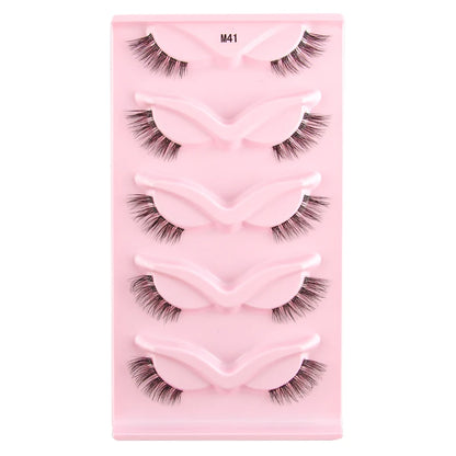 Cat Eye Lash 3/5/10 Pairs Half Lashes Natural Long False Eyelashes Wispy 3D Mink Lashes Volume Faux Cilios Extension Makeup Tool